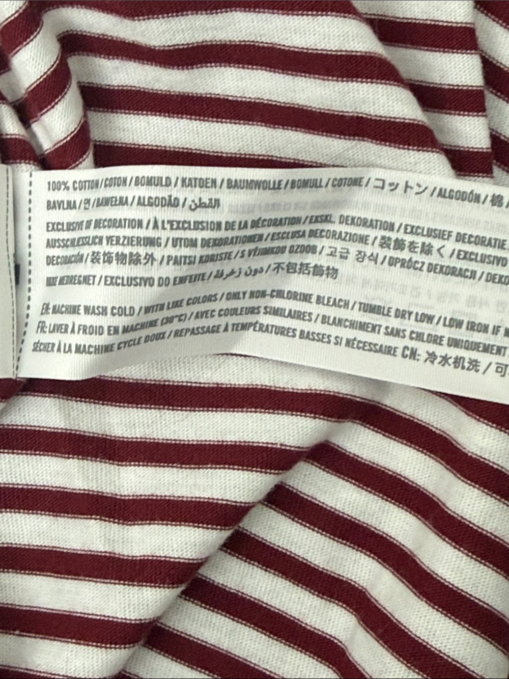 Hollister Women's Burgundy & White Striped Lace-Up Long Sleeve Top - Picture 8 of 8